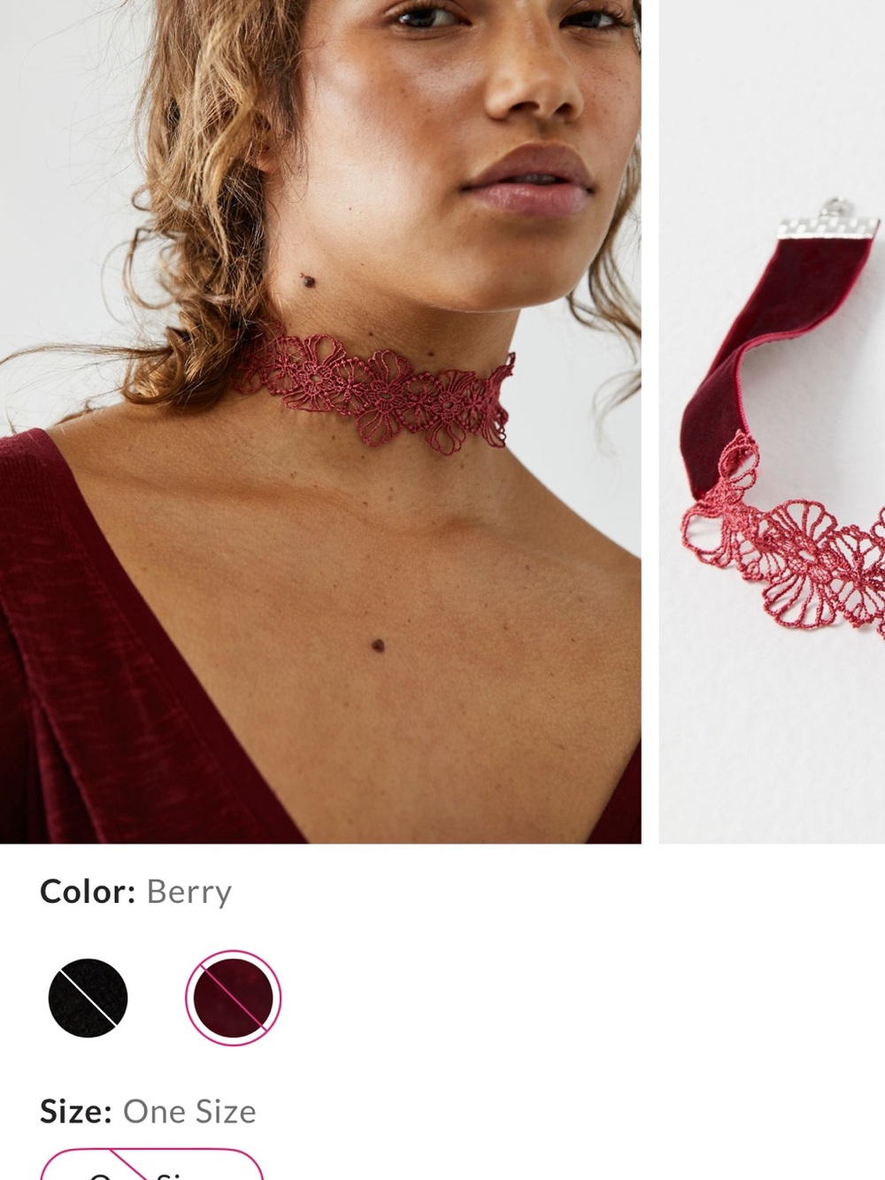 Free People Laney Lace and Velvet Choker